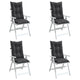 Coussins de chaise vidaxl 4 st arrière haut 120x50x7 cm Tissu mixte anthracite