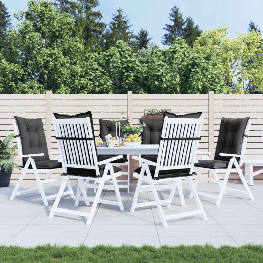 Coussins de chaise vidaxl 6 st dos haut 120x50x7 cm Tissu mixte anthracite
