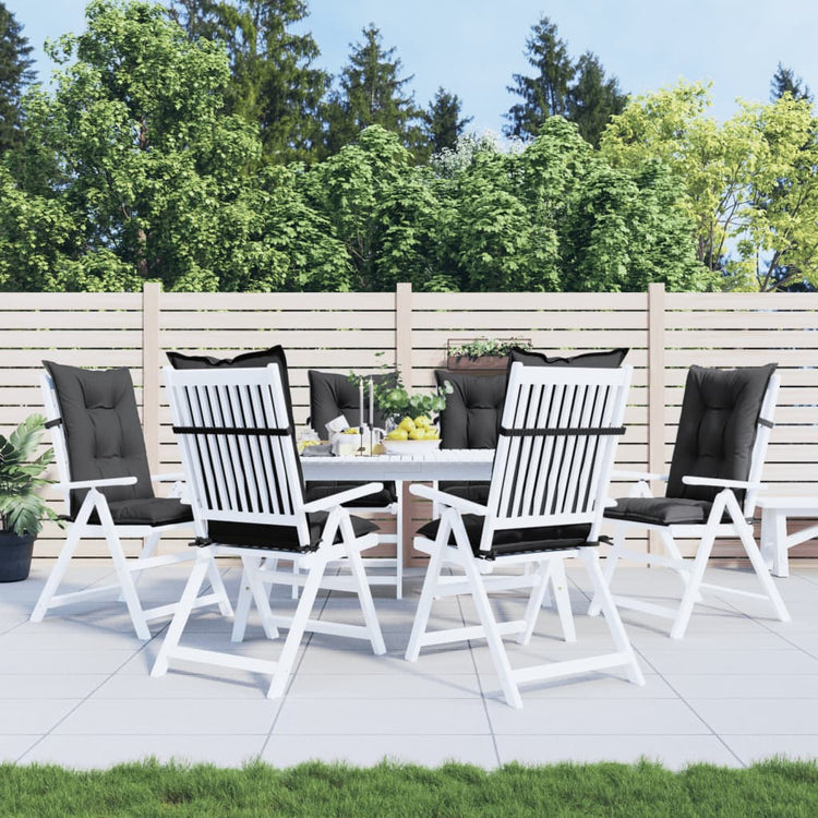Coussins de chaise vidaxl 6 st dos haut 120x50x7 cm Tissu mixte anthracite