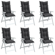 Coussins de chaise vidaxl 6 st dos haut 120x50x7 cm Tissu mixte anthracite - afbeelding 1