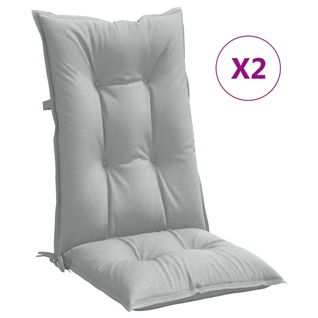 Coussins de chaise vidaxl 2 st arrière haut 120x50x7 cm gris clair