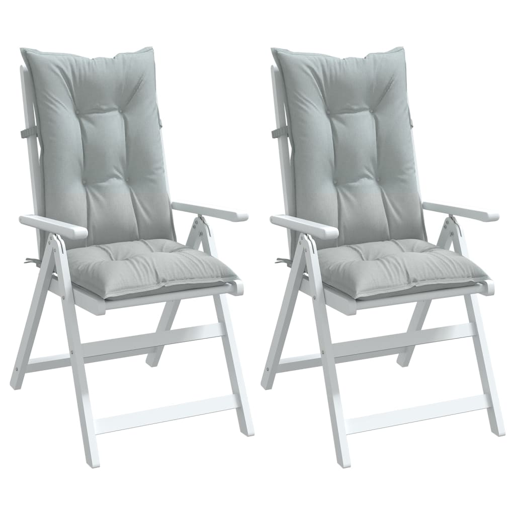 Coussins de chaise vidaxl 2 st arrière haut 120x50x7 cm gris clair