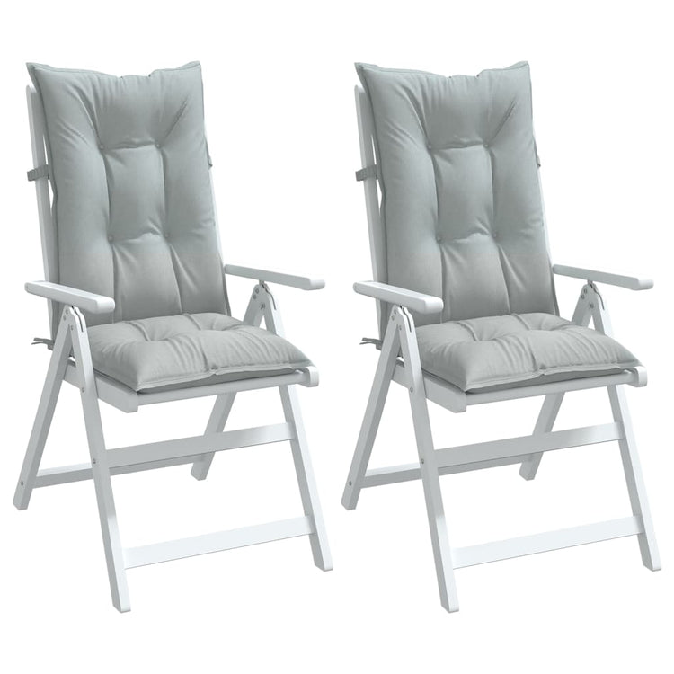 Coussins de chaise vidaxl 2 st arrière haut 120x50x7 cm gris clair
