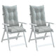 Coussins de chaise vidaxl 2 st arrière haut 120x50x7 cm gris clair