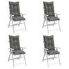 Coussins de chaise Vidaxl 4 st arrière haut 120x50x7 cm tissu gris foncé