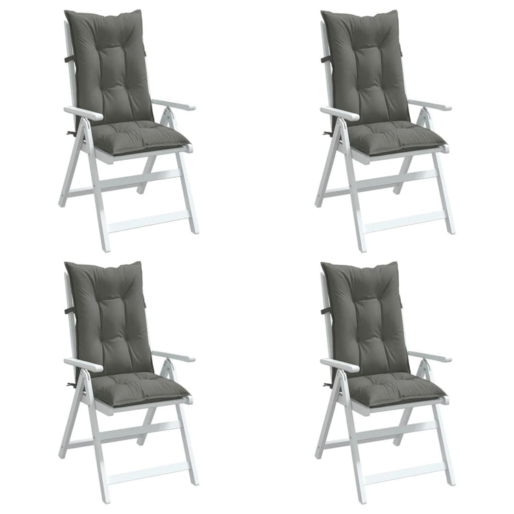 Coussins de chaise Vidaxl 4 st arrière haut 120x50x7 cm tissu gris foncé