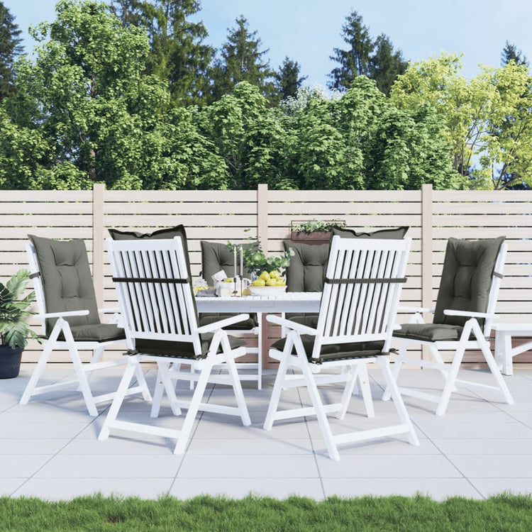Coussins de chaise Vidaxl 6 st arrière haut 120x50x7 cm tissu gris foncé