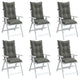 Coussins de chaise Vidaxl 6 st arrière haut 120x50x7 cm tissu gris foncé