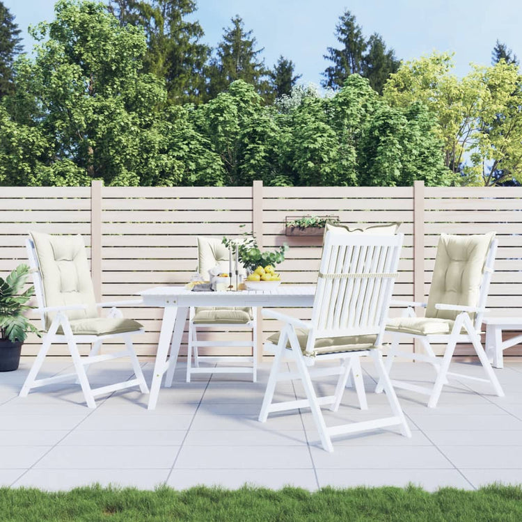 Coussins de chaise Vidaxl 4 st arrière haut 120x50x7 cm CRÈME MILTE