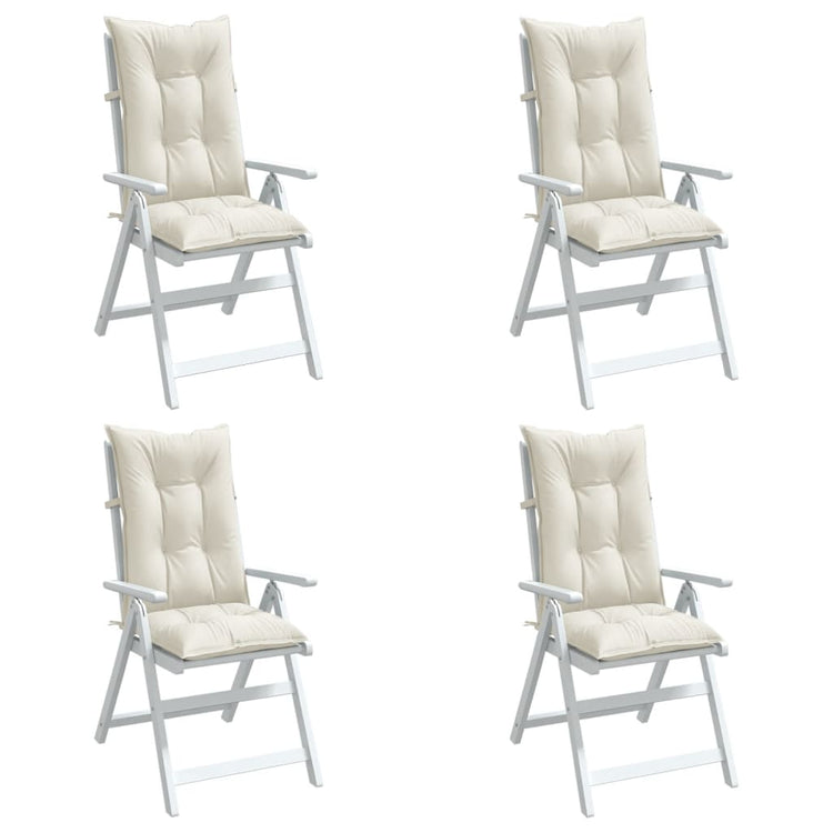 Coussins de chaise Vidaxl 4 st arrière haut 120x50x7 cm CRÈME MILTE