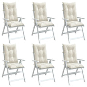 Coussins de chaise Vidaxl 6 st dos haut 120x50x7 cm Crème mélangée en tissu - afbeelding 1