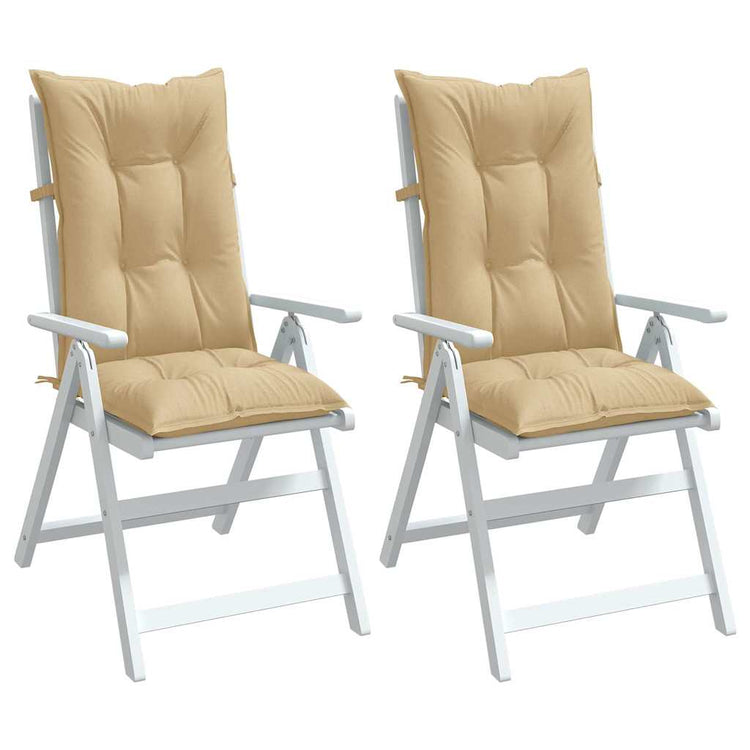 Coussins de chaise vidaxl 2 st arrière haut 120x50x7 cm en tissu mélange beige