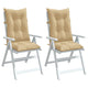Coussins de chaise vidaxl 2 st arrière haut 120x50x7 cm en tissu mélange beige