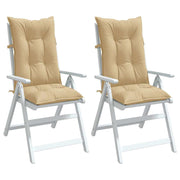 Coussins de chaise vidaxl 2 st arrière haut 120x50x7 cm en tissu mélange beige - afbeelding 1