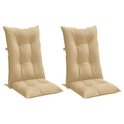 Coussins de chaise vidaxl 2 st arrière haut 120x50x7 cm en tissu mélange beige - afbeelding 2