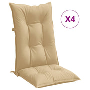 Coussins de chaise vidaxl 4 st arrière haut 120x50x7 cm en tissu mixte beige - afbeelding 2