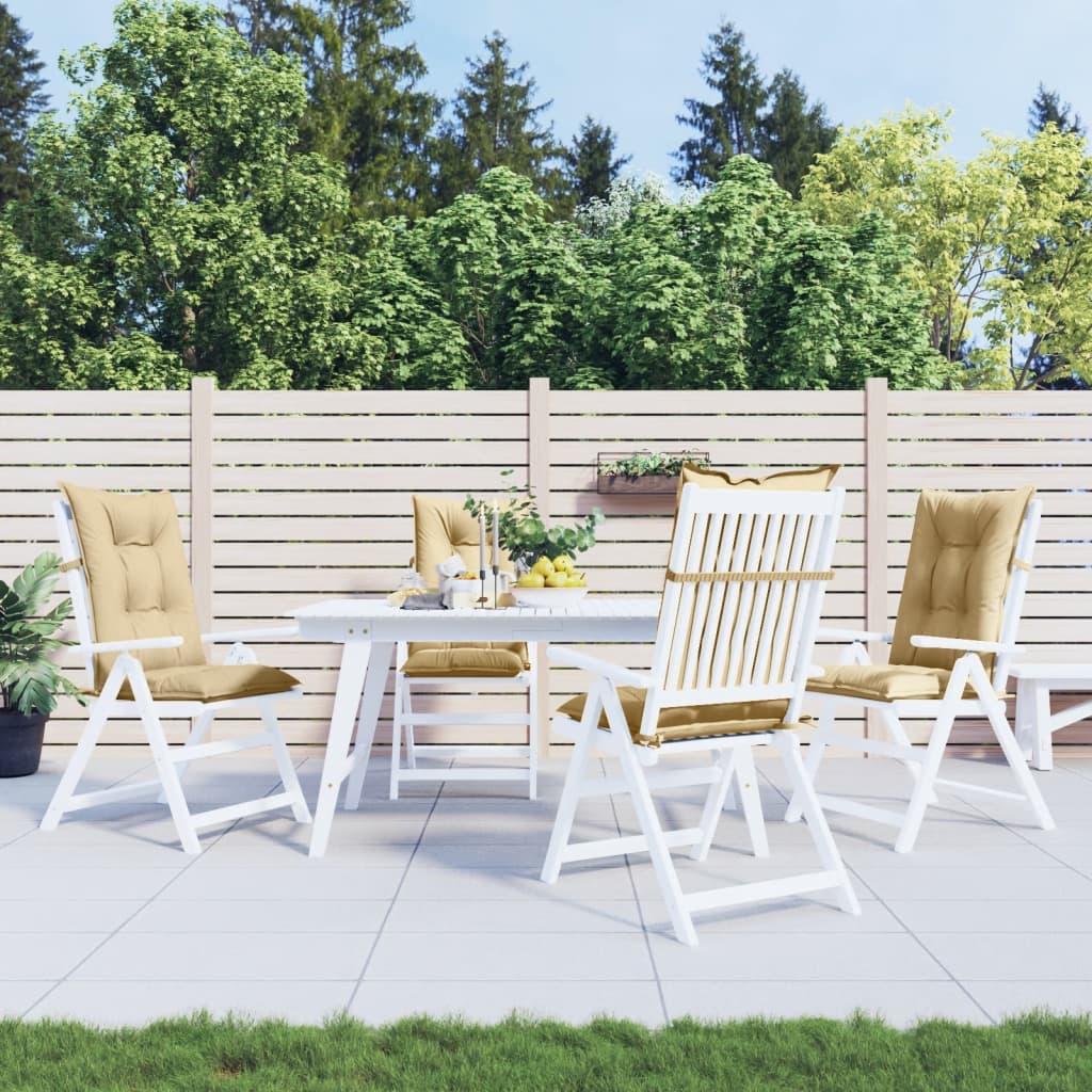 Coussins de chaise vidaxl 4 st arrière haut 120x50x7 cm en tissu mixte beige