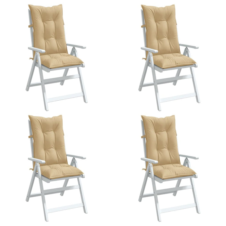 Coussins de chaise vidaxl 4 st arrière haut 120x50x7 cm en tissu mixte beige