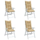 Coussins de chaise vidaxl 4 st arrière haut 120x50x7 cm en tissu mixte beige