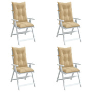 Coussins de chaise vidaxl 4 st arrière haut 120x50x7 cm en tissu mixte beige - afbeelding 1