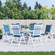 Coussins de chaise vidaxl 6 st arrière haut 120x50x7 cm tissu mixte bleu - afbeelding 3