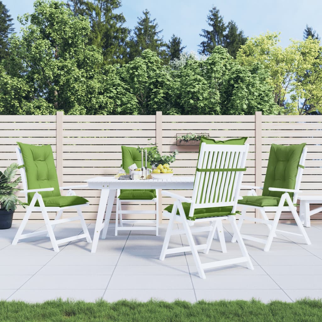 Coussins de chaise vidaxl 4 st arrière haut 120x50x7 cm tissu vert mélangé