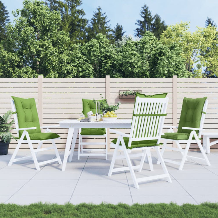 Coussins de chaise vidaxl 4 st arrière haut 120x50x7 cm tissu vert mélangé