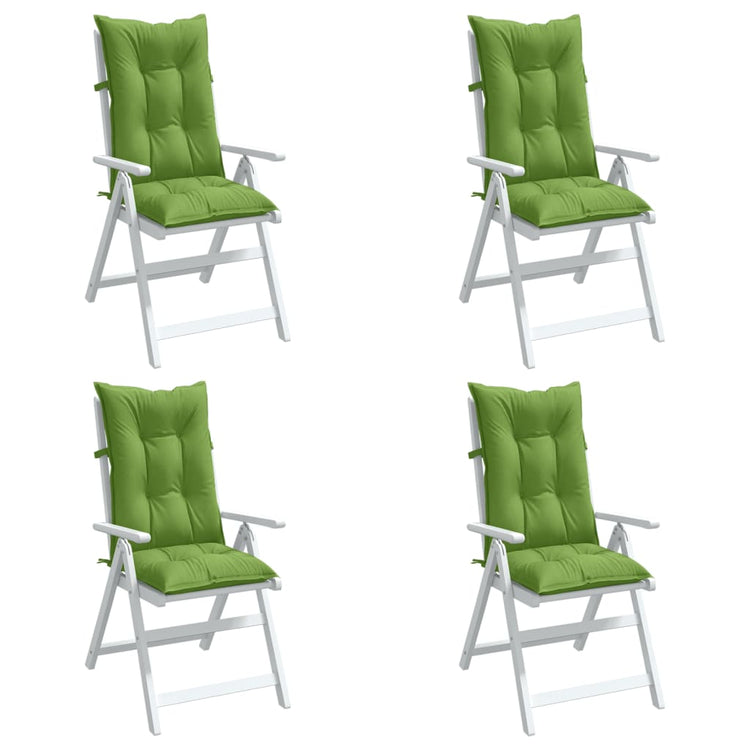 Coussins de chaise vidaxl 4 st arrière haut 120x50x7 cm tissu vert mélangé