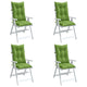 Coussins de chaise vidaxl 4 st arrière haut 120x50x7 cm tissu vert mélangé