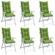 Coussins de chaise vidaxl 6 st arrière haut 120x50x7 cm tissu vert mélangé - afbeelding 1