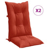 Coussins de chaise vidaxl 2 st arrière haut 120x50x7 cm tissu rouge mélangé