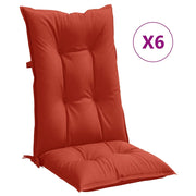 Coussins de chaise vidaxl 6 st arrière haut 120x50x7 cm tissu rouge mélangé - afbeelding 2