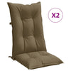 Coussins de chaise Vidaxl 2 ST Haut arrière 120x50x7 cm tissu mélangé taupe