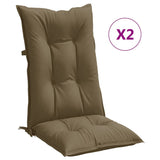Coussins de chaise Vidaxl 2 ST Haut arrière 120x50x7 cm tissu mélangé taupe - afbeelding 2
