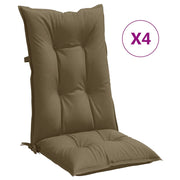 Coussins de chaise vidaxl 4 st arrière haut 120x50x7 cm tissu mélangé taupe - afbeelding 2