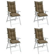 Coussins de chaise vidaxl 4 st arrière haut 120x50x7 cm tissu mélangé taupe - afbeelding 1