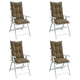 Coussins de chaise vidaxl 4 st arrière haut 120x50x7 cm tissu mélangé taupe