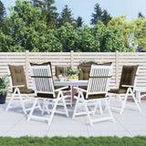 Coussins de chaise vidaxl 6 st arrière haut 120x50x7 cm tissu mélangé taupe - afbeelding 3