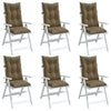 Coussins de chaise vidaxl 6 st arrière haut 120x50x7 cm tissu mélangé taupe