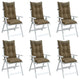 Coussins de chaise vidaxl 6 st arrière haut 120x50x7 cm tissu mélangé taupe