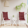 Coussins de chaise vidaxl 2 st arrière haut 120x50x7 cm en tissu vin mélangé rouge