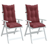 Coussins de chaise vidaxl 2 st arrière haut 120x50x7 cm en tissu vin mélangé rouge - afbeelding 1