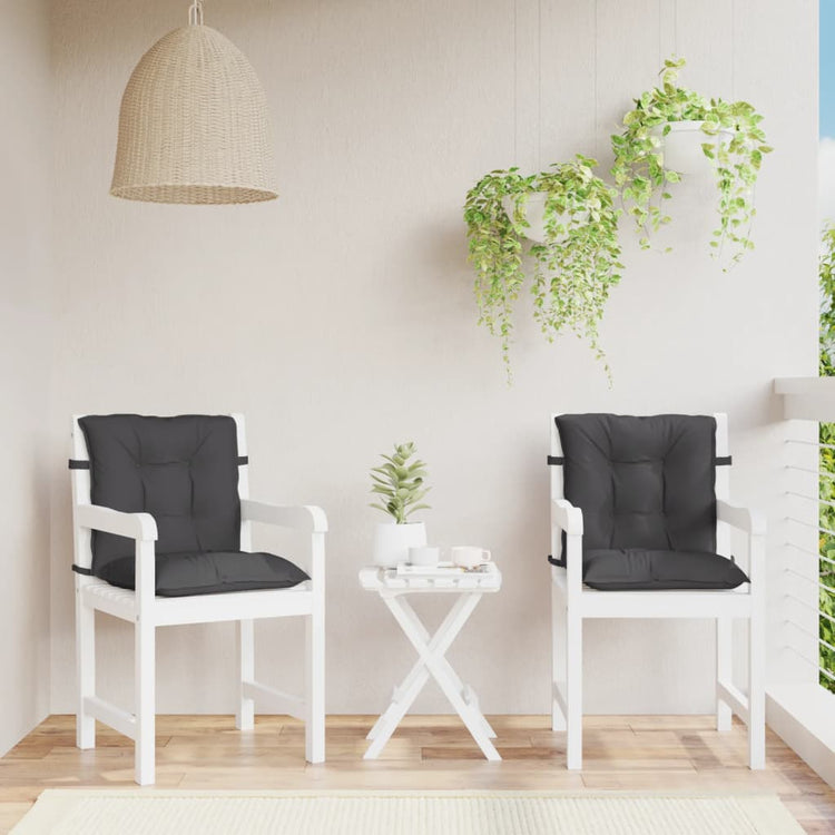 Coussins de chaise vidaxl 2 pcs bas dos 100x50x7 cm en tissu mixte anthracite