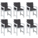 Coussins de chaise vidaxl 6 pcs bas dos 100x50x7 cm Tissu mixte anthracite