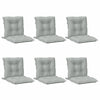 Coussins de chaise vidaxl 6 pcs basses bas 100x50x7 cm gris clair