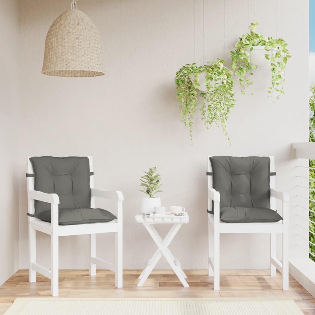 Coussins de chaise Vidaxl 2 pcs bas arrière 100x50x7 cm tissu gris foncé