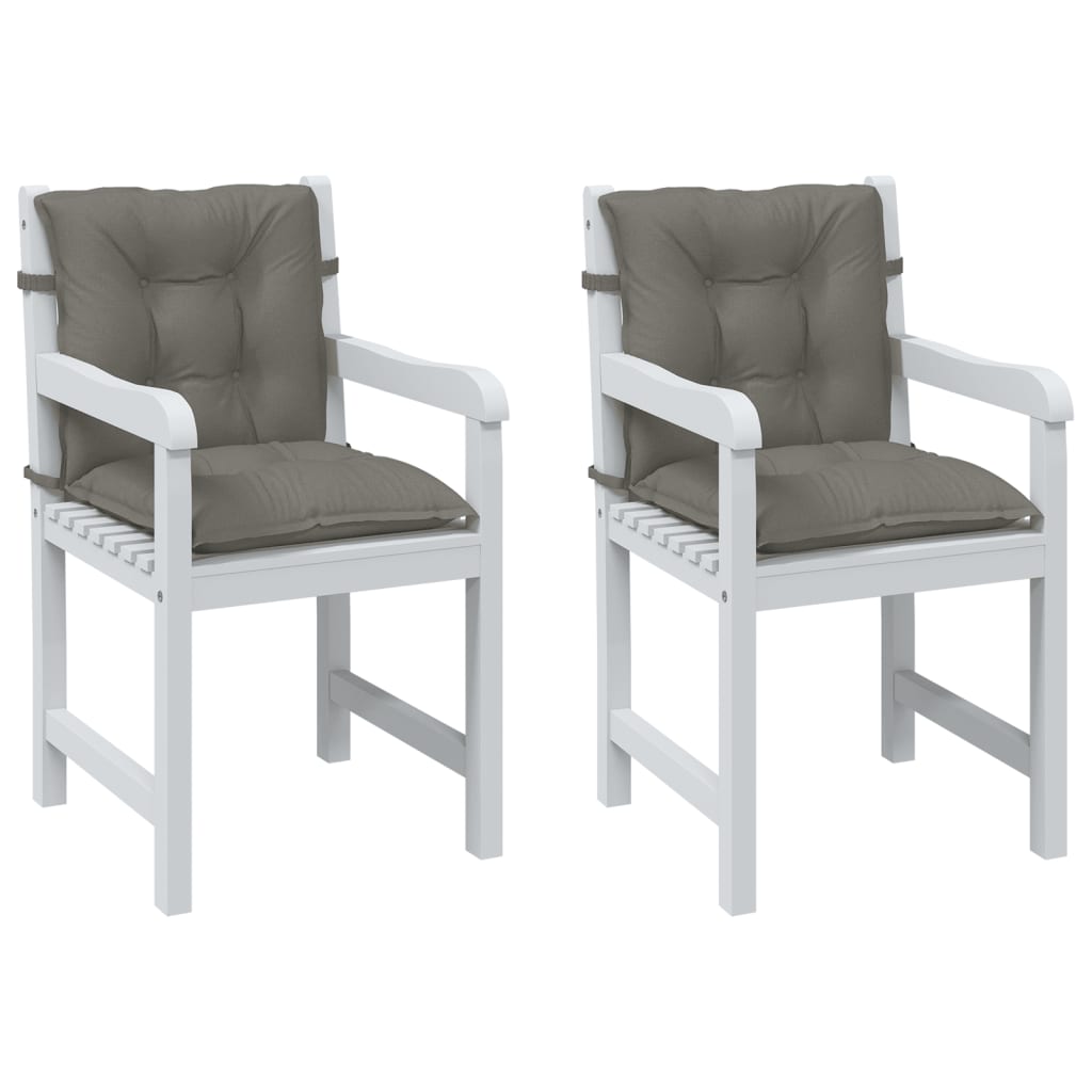Coussins de chaise Vidaxl 2 pcs bas arrière 100x50x7 cm tissu gris foncé