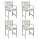 Coussins de chaise Vidaxl 4 pcs basses bas 100x50x7 cm Crème mélangée en tissu