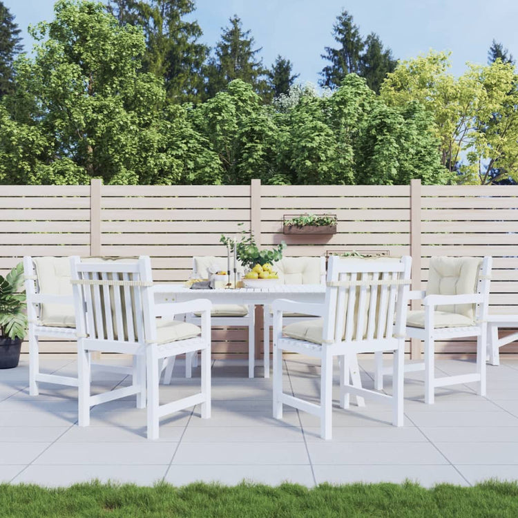 Coussins de chaise Vidaxl 6 pcs basses bas 100x50x7 cm Crème mélangée en tissu