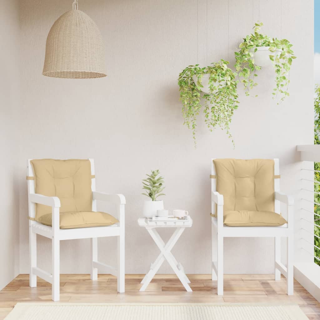 Coussins de chaise vidaxl 2 pcs basses bas 100x50x7 cm en tissu mixte beige